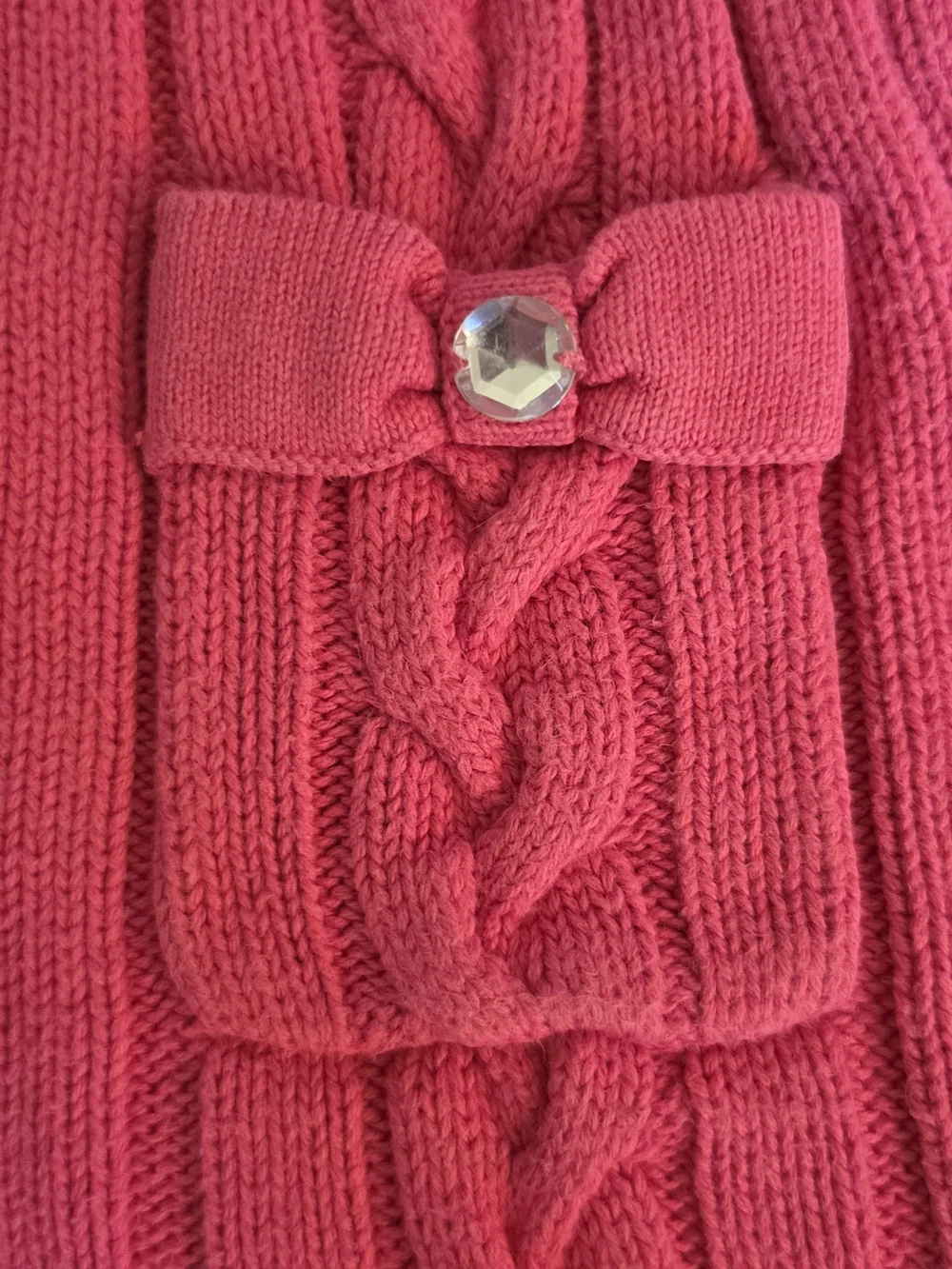 Gymboree Pink Cable Knit Pinafore with Bow Pockets